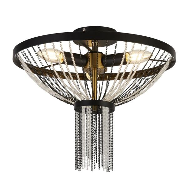 86353-3BK Baguette 3Lt Lampa wisząca - czarny Metal & satyna Brass Searchlight