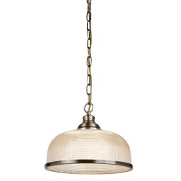 1682AB Bistro II Lampa wisząca - Brass & Halophane szkło Searchlight