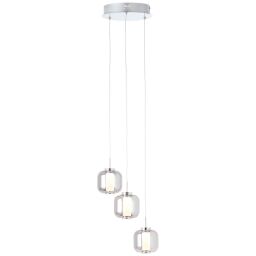 G99258/93 Lampa wisząca LED Rafa 3-płomieniowa okrągła chrom / przydymione szkło