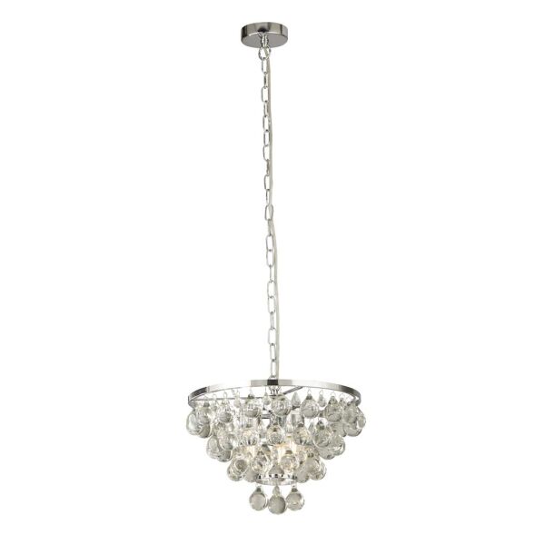 9634-4CC Michelle 4Lt Lampa wisząca - Chrome with Rain Drop szkło Searchlight
