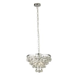 9634-4CC Michelle 4Lt Lampa wisząca - Chrome with Rain Drop szkło Searchlight