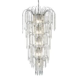 1313-13CC Waterfall 13Lt Tier Żyrandol - Chrome & kryształ Searchlight