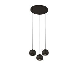 1014-3BK Eindhoven 3Lt Lampa wisząca czarny Metal Searchlight od ręki