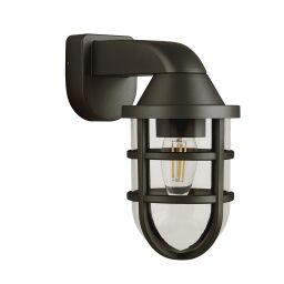 61133BK x Seaside Outdoor Wall Light - Black Plastic Searchlight