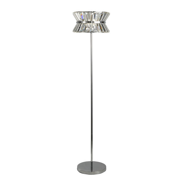 EU59411-3CC Uptown 3Lt Floor Lamp - Chrome Metal & Clear Crystal Searchlight