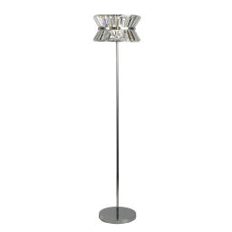 EU59411-3CC Uptown 3Lt Floor Lamp - Chrome Metal & Clear Crystal Searchlight
