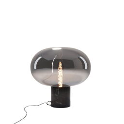 T0057 Lampa Stołowa Moonstone Smoke Glass + Black Marble Maxlight 