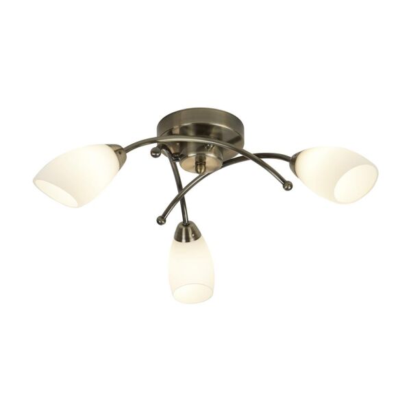 8183-3AB Opera 3Lt Flush Lampa sufitowa antyczny mosiądz Searchlight