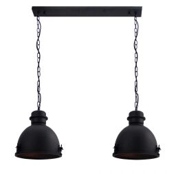 HK19242S76 Lampa wisząca Kiki 2-płomieniowa, czarny korund