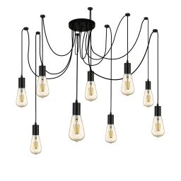 9669-9BK Squiggle 9Lt Lampa wisząca - czarny Metal & Cables Searchlight