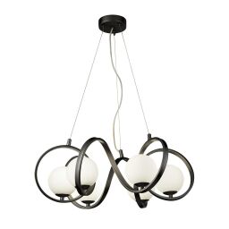 20911-6BK Twister 6Lt Lampa wisząca - czarny Metal & Opal Searchlight