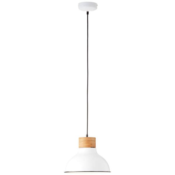 93791/05 Pulletowa lampa wisząca 30cm biała / drewniana