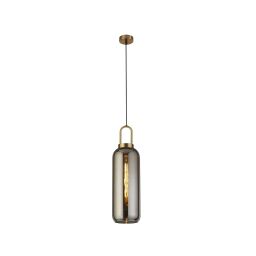 46641-1SM Pipette Lampa wisząca - Brass & Smoked szkło Searchlight