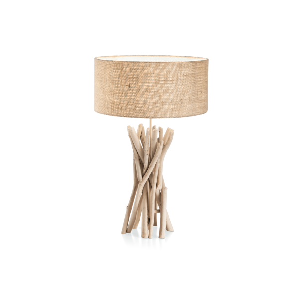 129570 Lampa stołowa driftwood tl1 wood Ideal Lux - Mega RABATY w koszyku %