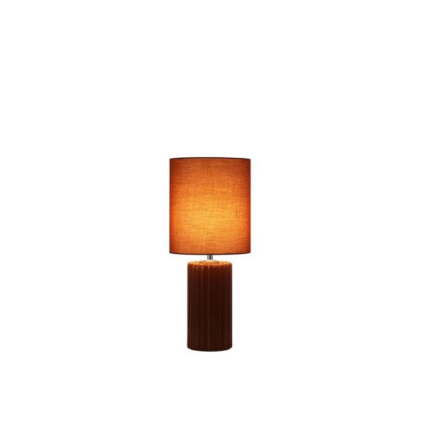 EU22353OR Groove 1Lt Table Lamp, Burnt Orange with matching shade Searchlight