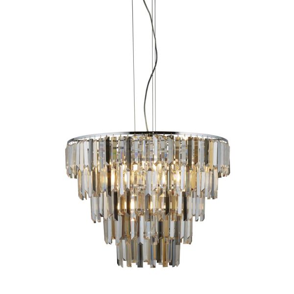1229-9CC Clarissa 9Lt Lampa wisząca - Chrome & szkło Prisms Searchlight