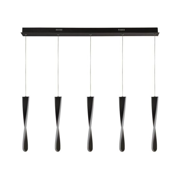 8675-5BK Paddle 5Lt LED Bar Lampa wisząca - czarny Metal & Opal Searchlight