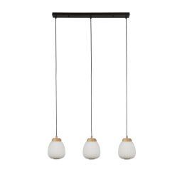 31411-3NA Ella 3-Light Black & Opal Pendant Ceiling Light Searchlight