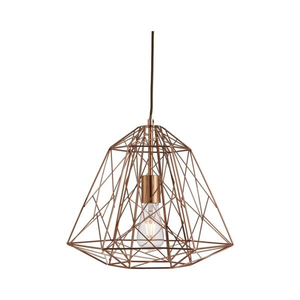 7271CU Geometric Cage Lampa wisząca - Shiny miedź Searchlight