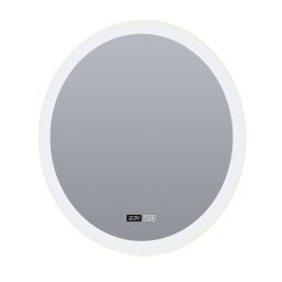 96512 Round Bathroom Mirror - Digital Clock, Demister Searchlight