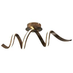 2814RU Ribbon LED Twist Flush Lampa sufitowa - Rustic Metal & Opal Searchlight