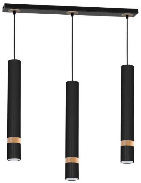 MLP6306 Lampa wisząca JOKER BLACK/WOOD 3xGU10 Milagro - rabaty 20% w koszyku