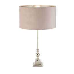 EU81214PI Whitby Table Lamp - Chrome Metal & Pink Velvet Shade Searchlight