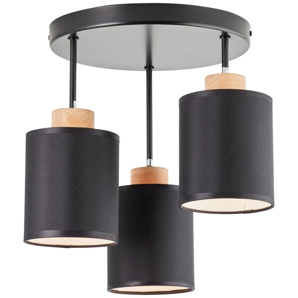 99528/76 Vonnie Lampa sufitowa 3flg czarny/kolor drewna Brilliant