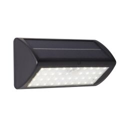 67422BK-PIR Solar Outdoor Wall Light - Black Metal & White Polycarbonate Searchlight