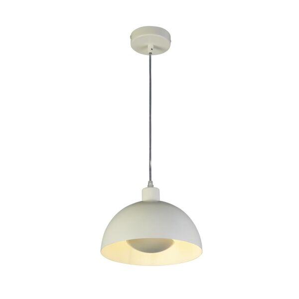 35411CR Mars 1LT Pendant, Matt Cream Metal & Cream Inner 40cm Searchlight