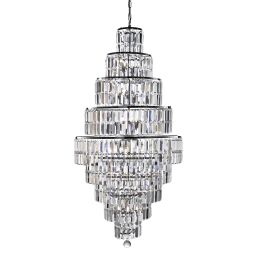 1500CC Empire 13Lt Żyrandol - Chrome & Clear kryształ Searchlight