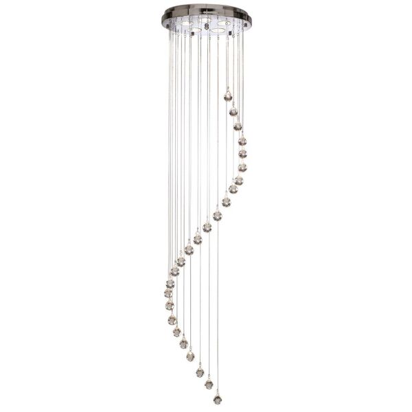 5742CC Hallway 5Lt 180cm Multi-Drop Lampa wisząca- Chrome & kryształ Balls Searchlight