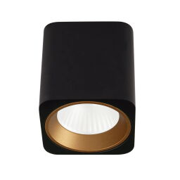 TUB C0212 Lampa sufitowa KWADRATOWA CZARNA + PIERŚCIEŃ OZDOBNY ZŁOTY RC0155/C0156 GOLD Maxlight