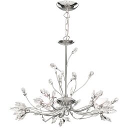 1885-5CC Hibiscus 5Lt Lampa wisząca - Chrome & Clear szkło Searchlight