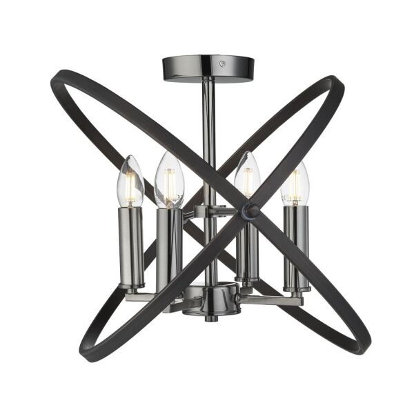 8344-4PW Hoopla 4Lt Semi-Flush Lampa sufitowa - Pewter Metal Searchlight