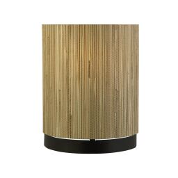49714BK Meadow 1Lt Wall Light, Natural Grass Shade and Black Metal Searchlight