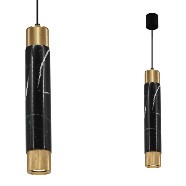 ML63400 Lampa wisząca MARBLE BLACK/GOLD 1xGU10 Milagro - rabaty 20% w koszyku