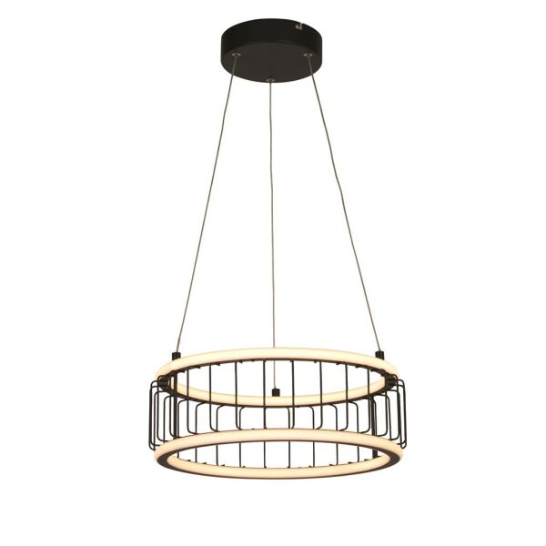 54213-1BK Circolo Cage LED Drum Lampa wisząca - czarny Metal Searchlight