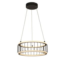 54213-1BK Circolo Cage LED Drum Lampa wisząca - czarny Metal Searchlight