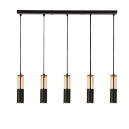 82121-5BK Merryzłoty 5Lt Bar Lampa wisząca - Amber Acrylic & czarny Searchlight