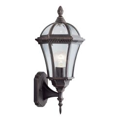 1565 Capri zewnętrzny Uplight - Aluminium, Rustic brązowy & szkło,IP44 Searchlight