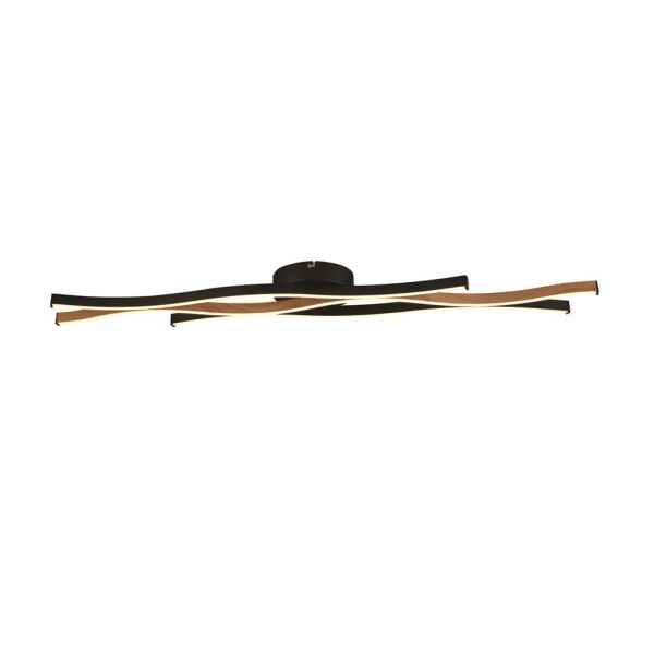 32103-1BK Bloom Swirl LED Flush Lampa sufitowa - czarny With drewno Effect Searchlight