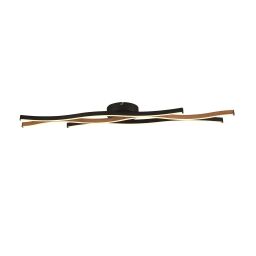 32103-1BK Bloom Swirl LED Flush Lampa sufitowa - czarny With drewno Effect Searchlight