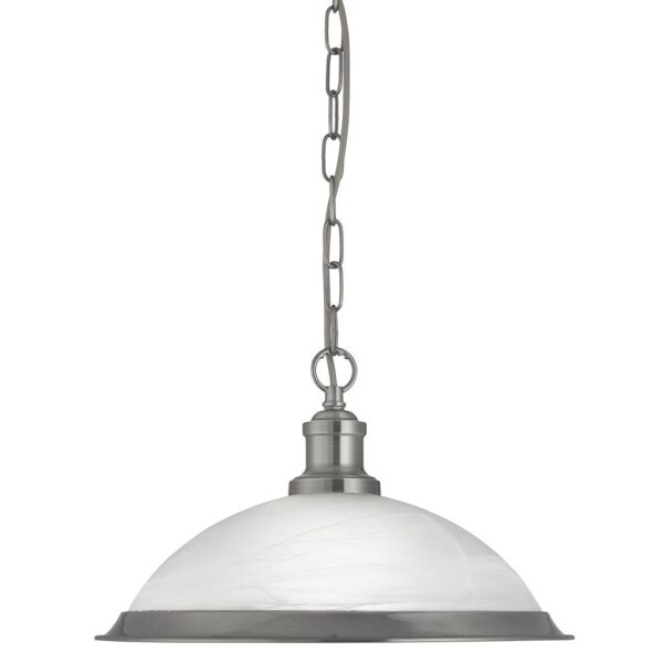 1591SS Bistro Lampa wisząca - satyna srebrny & Marble szkło Searchlight