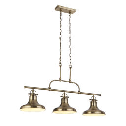 3193-3AB Dallas Antique Brass 3-Light Bar Pendant Light Searchlight