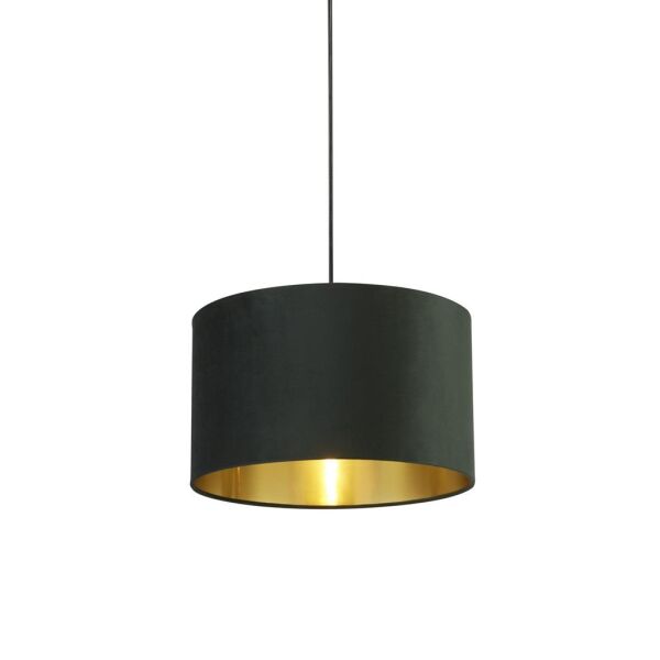 31040GR Drum Shade - Green Velvet with Gold Inner Searchlight