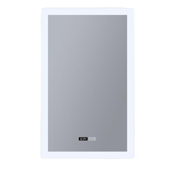 94721 Rectangle Bathroom Mirror-Digital Clock,Demister Pad Searchlight