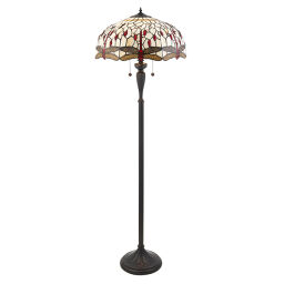 70940 Tiffany Dragonfly beige 2lt lampa stojąca Interiors1900 - MEGA rabaty w koszyku %