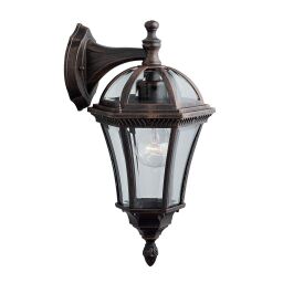 1563 Capri zewnętrzny Downlight-Aluminium, Rustic brązowy & szkło,IP44 Searchlight