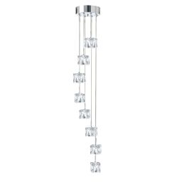 6778-8-LED Ice Cube 8Lt 1.16m LED Multi-Drop Lampa wisząca - szkło & Chrome Searchlight
